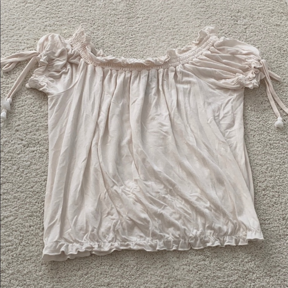 Off the shoulder cropped blouse